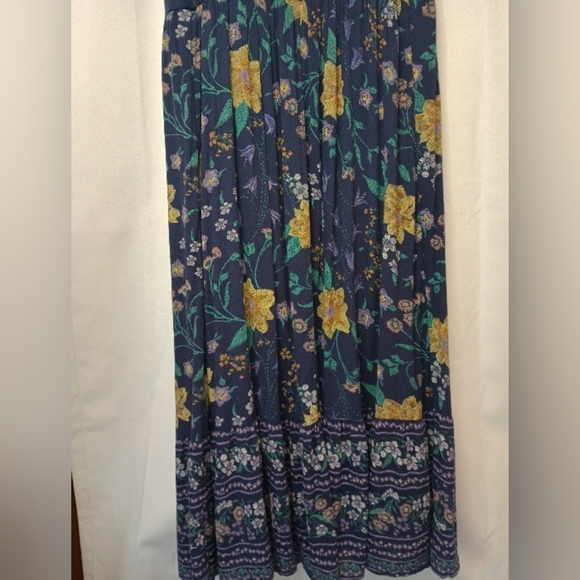 Old Navy Cottagecore Floral Dress M Tall Midi Maxi Blue Prairie Ruffle Peasant - Picture 8 of 14